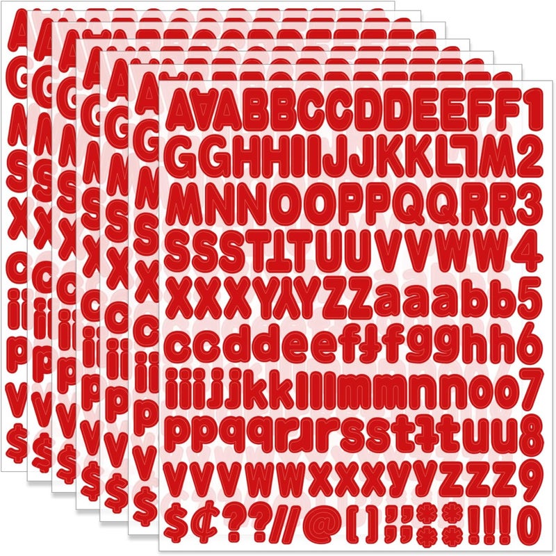 starboling Alphabet Stickers 1'' 12 Red Letter Stickers, Self Adhesive Vinyl Mailbox Numbers, for Home Decor - Image 1